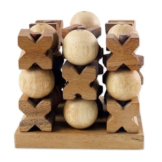 Handmade Wood Game 3D Tic Tac Toe (Thailand)