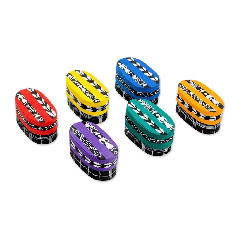 NOVICA Handmade Boxed Cotton Worry Dolls, Set of 6 (Guatemala)
