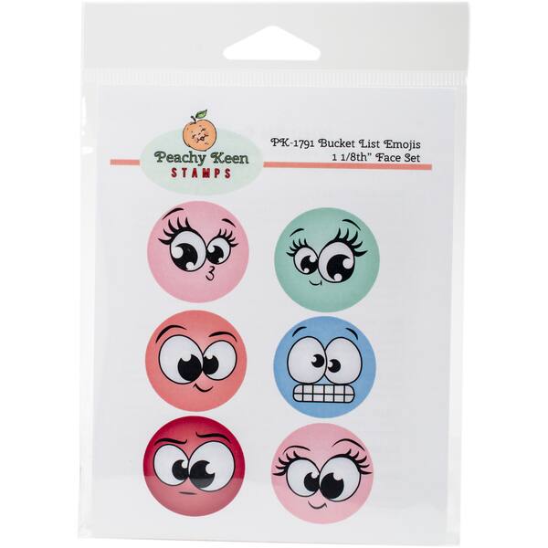 Peachy Keen Stamps Clear Face Set 6/PkgBucket List Emojis Bed Bath
