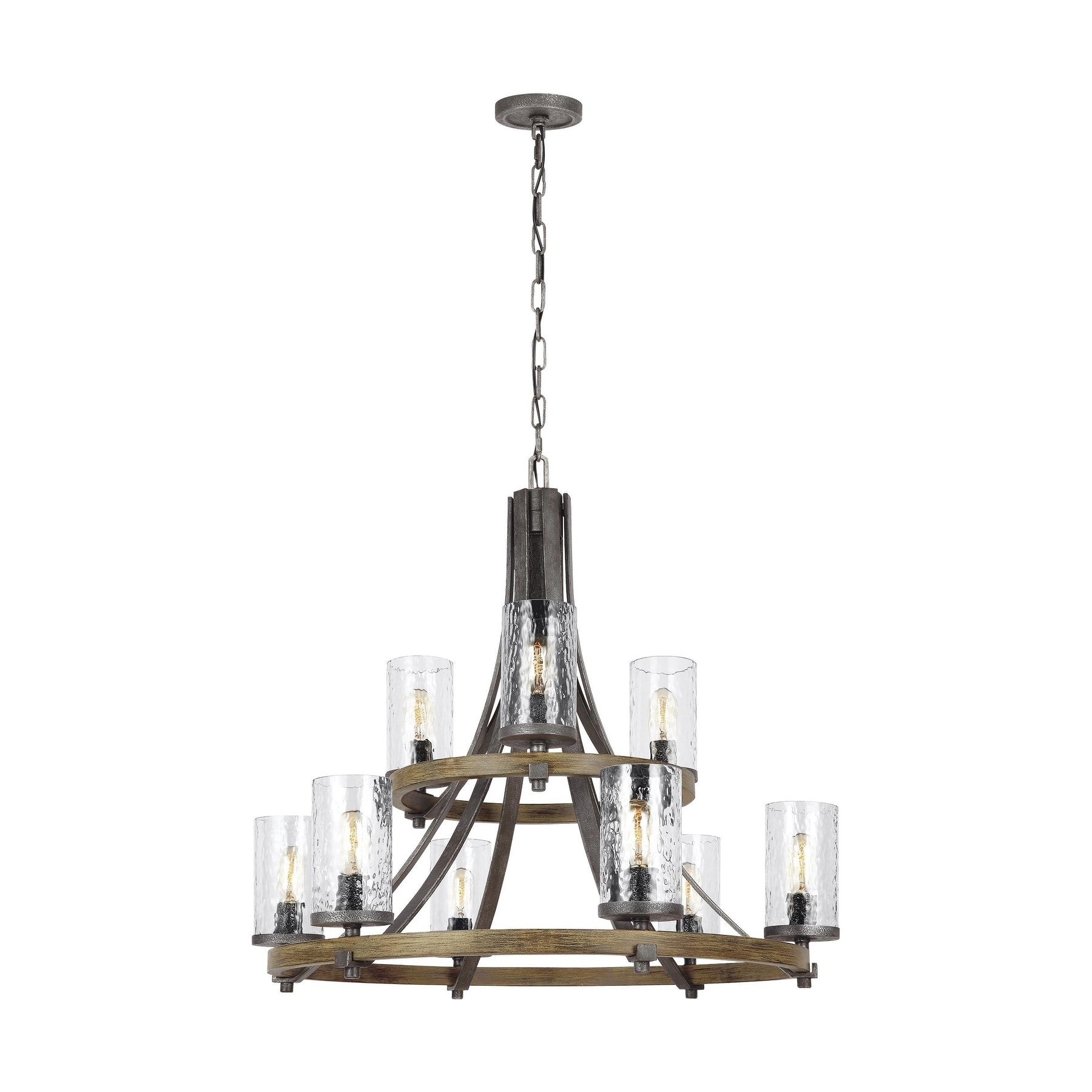 Feiss Angelo 9-light Distressed Weathered Oak Chandelier (9 - Light Chandelier) - Chandeliers For Bedrooms by Overstock.com