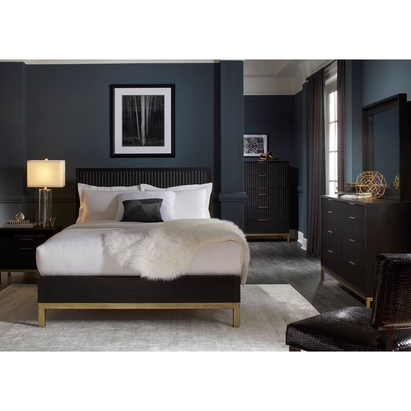 Kentfield Platform Bed in Transparent Black Mahogany