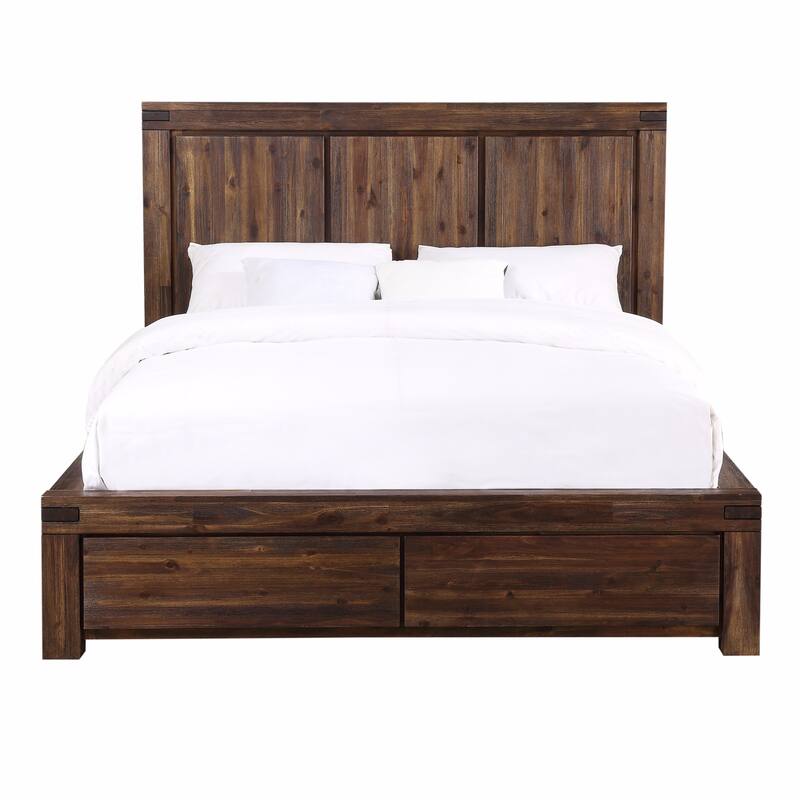 Carbon Loft Melbury Solid Wood Footboard Storage Bed in Brick Brown