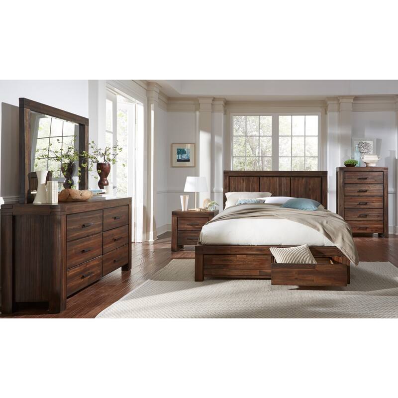 Carbon Loft Melbury Solid Wood Footboard Storage Bed in Brick Brown