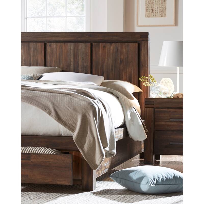 Carbon Loft Melbury Solid Wood Footboard Storage Bed in Brick Brown