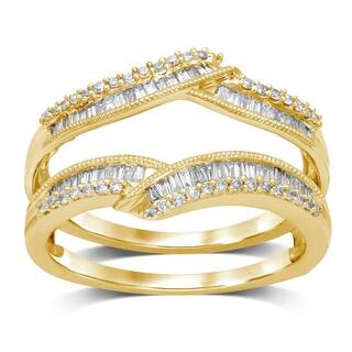 unending love 14k white gold 12ct tdw round and bageutte wrap milgrain guard ring - Wedding Ring Wraps unending love 14k white gold 12ct tdw round and bageutte wrap milgrain guard ring - Wedding Ring Wraps