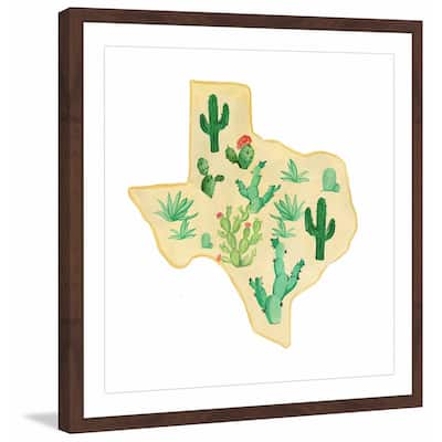 Marmont Hill - 'Texas Cactus' Framed Painting Print