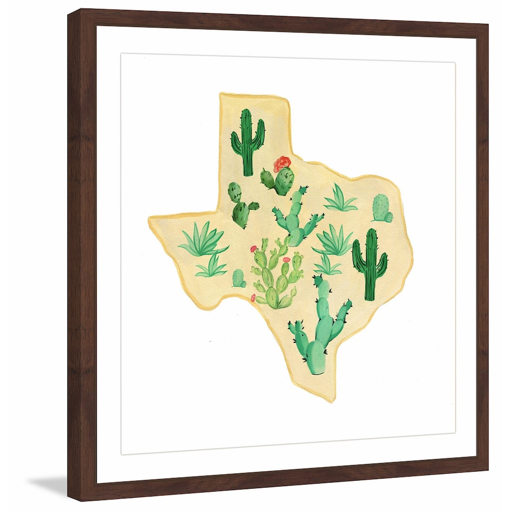 Marmont Hill - 'Texas Cactus' Framed Painting Print