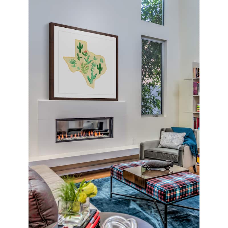 Marmont Hill - 'Texas Cactus' Framed Painting Print