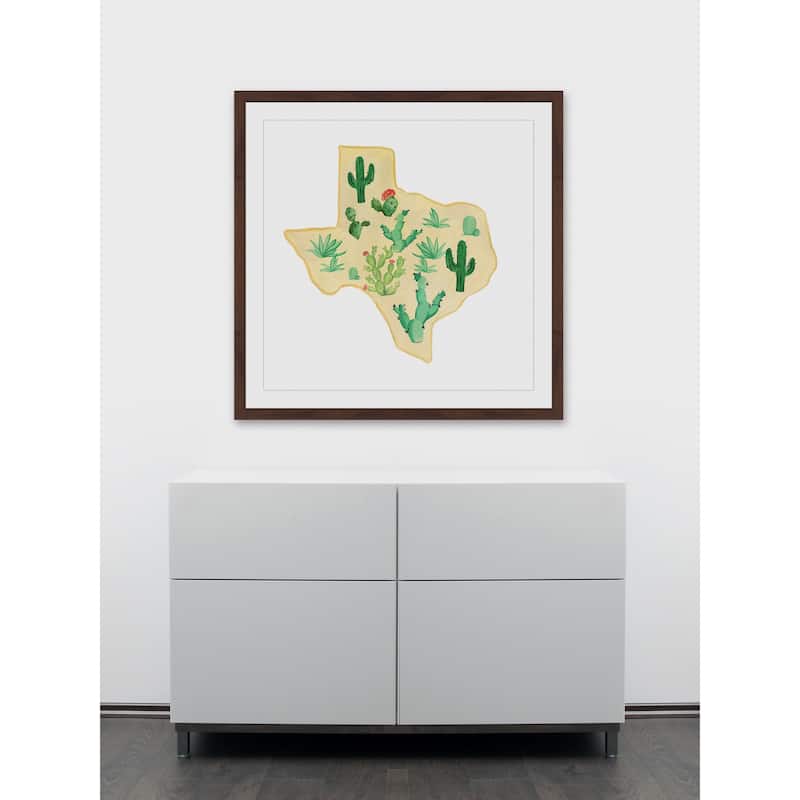 Marmont Hill - 'Texas Cactus' Framed Painting Print