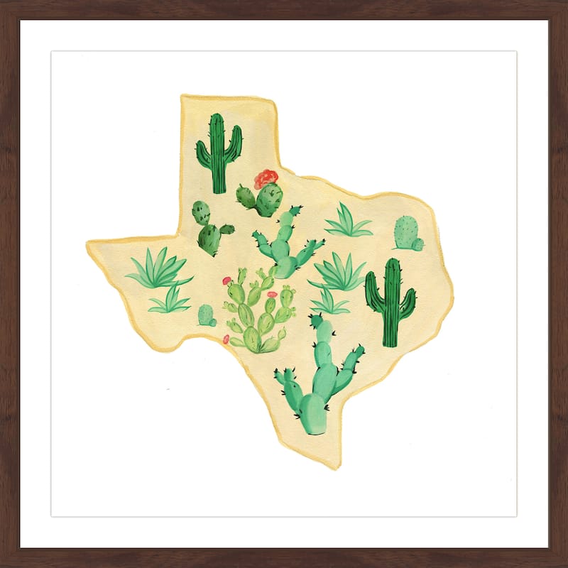Marmont Hill - 'Texas Cactus' Framed Painting Print