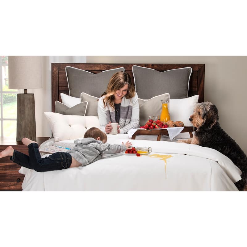 Siscovers Everlast Stain Resistant 6 Piece White Duvet Cover Set