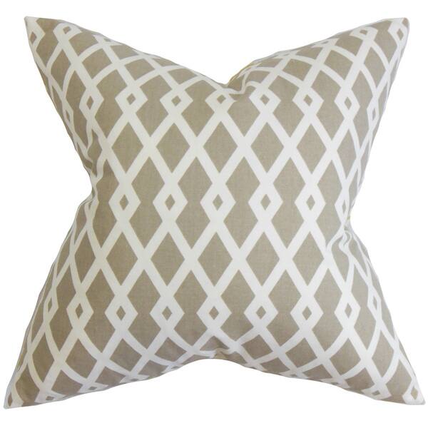 Tova Geometric 22inch Down Feather Throw Pillow Neutral Overstock 14451933