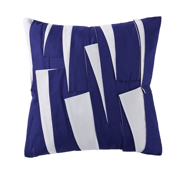 Christian Siriano NY® Garden Bloom White and Blue 18-inch Square Decorative Throw Pillow