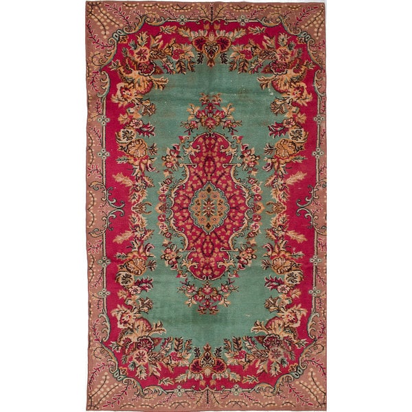 Hand-knotted Antalya Vintage Red Wool Rug. Opens flyout.