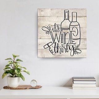 Ink Letter Love 'Wine Thirty' Textual Canvas Art