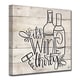 preview thumbnail 2 of 4, Ink Letter Love 'Wine Thirty' Textual Canvas Art