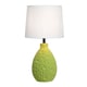 preview thumbnail 1 of 1, Simple Designs Green Textured Ceramic Oval Table Lamp