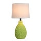 preview thumbnail 2 of 1, Simple Designs Green Textured Ceramic Oval Table Lamp