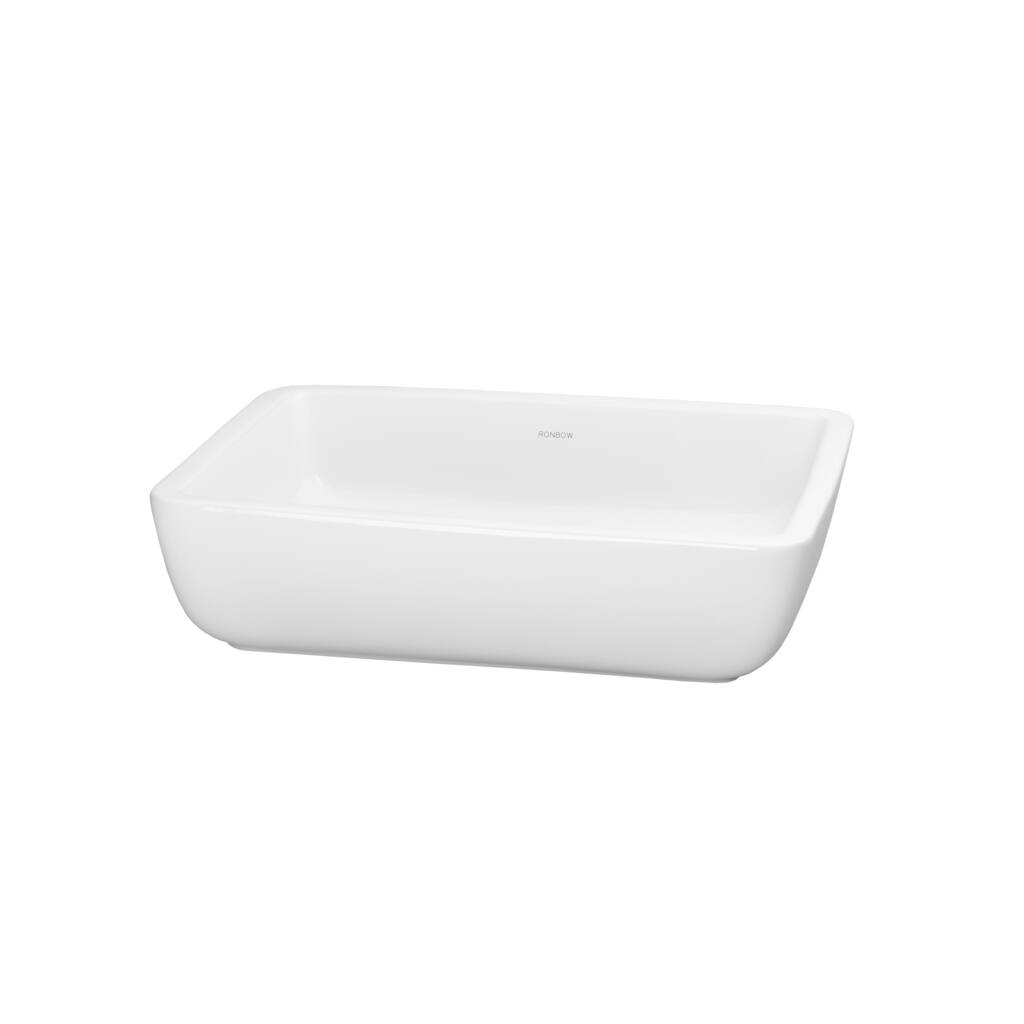 Ronbow Mod 19-inch Above Counter Ceramic Bathroom Vanity Vessel Sink in White