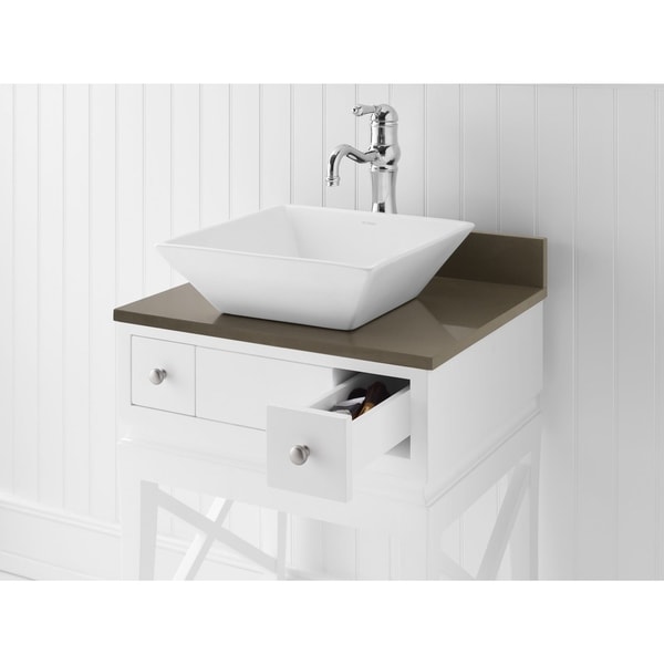 Ronbow Formation White Ceramic Bathroom Vessel Sink