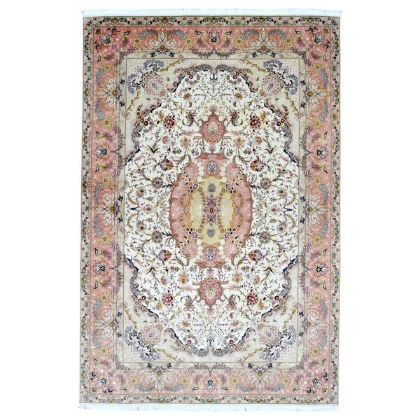 Shop FineRugCollection Hand Knotted Extra Fine Persian Tabriz Pink Wool