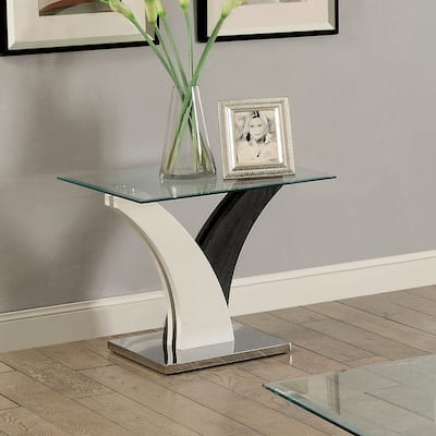 Quap Contemporary Grey 24-inch Metal Side Table by Furniture of America