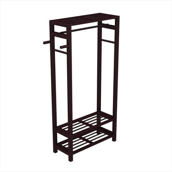 Shop Black Friday Deals On Coat Shoe Rack Hat Stand For Hallway Or Door Entryway Wood Espresso On Sale Overstock 14456472