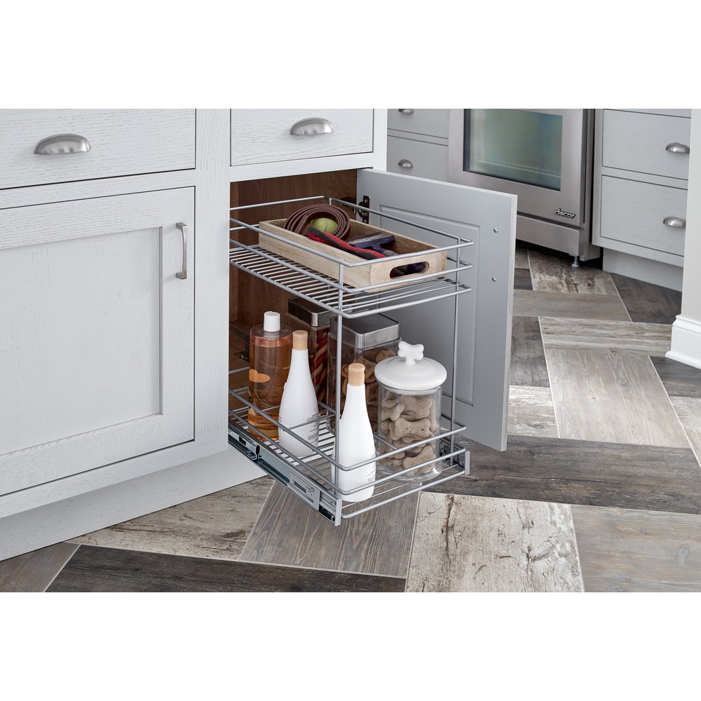 ClosetMaid 2 Tier Kitchen Cabinet Pull Out Drawer, Gray
