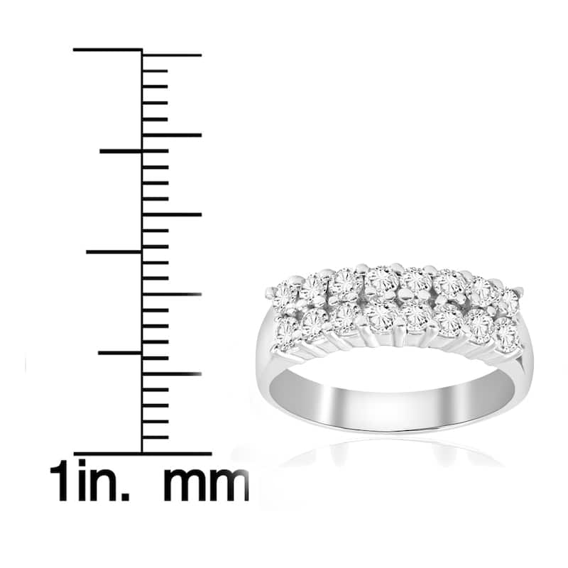 14k White Gold 1 5/8ct Diamond Wedding Ring Womens Anniversary Band