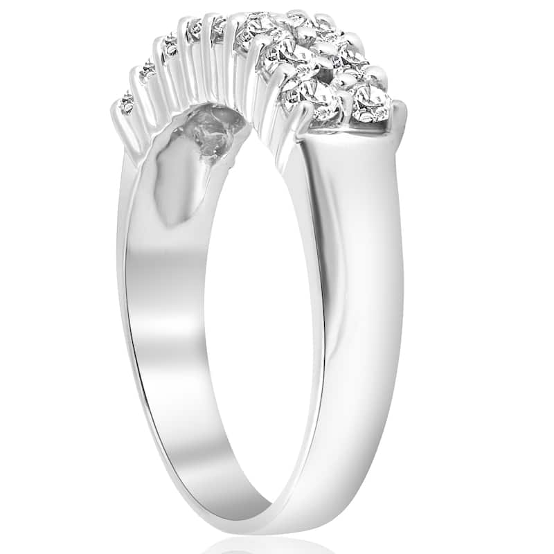 14k White Gold 1 5/8ct Diamond Wedding Ring Womens Anniversary Band