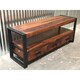 preview thumbnail 5 of 6, Timbergirl Seesham Wood and Iron 3-drawer TV Console - 60"L X 18"W x 24"H
