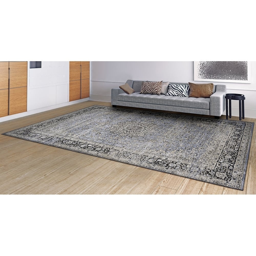 Couristan Zahara All Over Sarouk Blue-Cream Area Rug