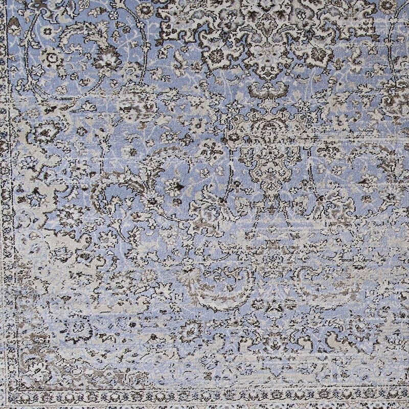 Couristan Zahara All Over Sarouk Blue-Cream Area Rug