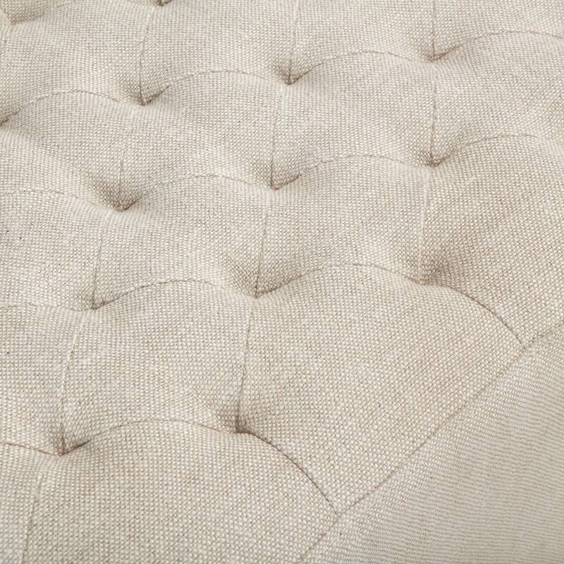 Copper Grove Alfort 78-inch Long Beige Linen Bench with Diamond Stitch Accents