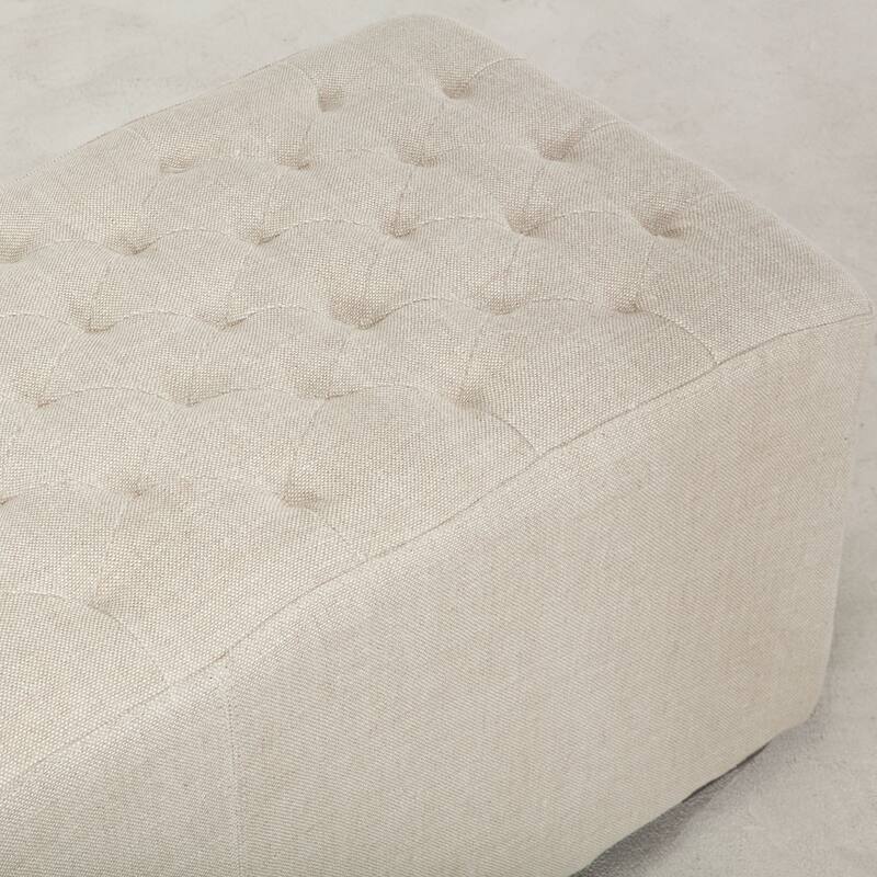 Copper Grove Alfort 78-inch Long Beige Linen Bench with Diamond Stitch Accents