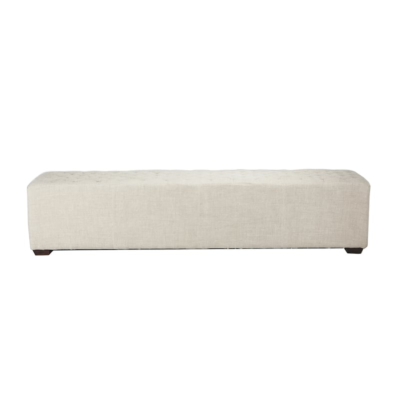 Copper Grove Alfort 78-inch Long Beige Linen Bench with Diamond Stitch Accents