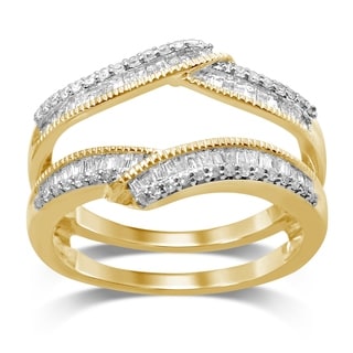 unending love 14k yellow gold 12ct tdw round and bageutte wrap milgrain guard ring - Wedding Ring Wrap unending love 14k yellow gold 12ct tdw round and bageutte wrap milgrain guard ring - Wedding Ring Wrap