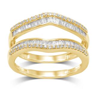 unending love 12ct tw 14kt yellow gold round and baguette wrap guard ring - Wedding Rings Yellow Gold unending love 12ct tw 14kt yellow gold round and baguette wrap guard ring - Wedding Rings Yellow Gold