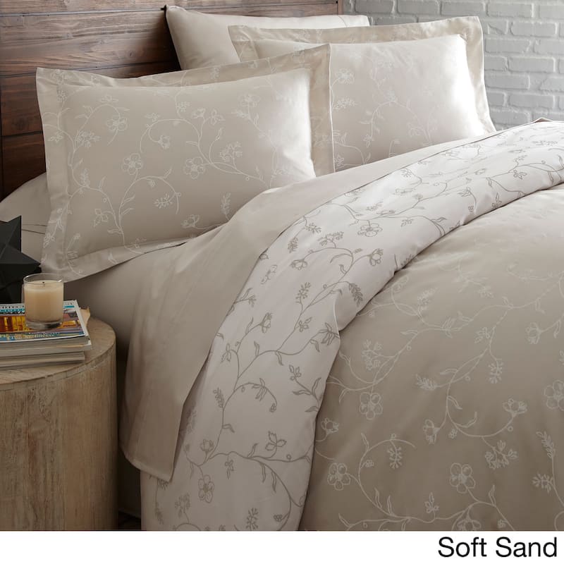 Sweetbrier Luxury Cotton Reversible Duvet Cover and Sham Set