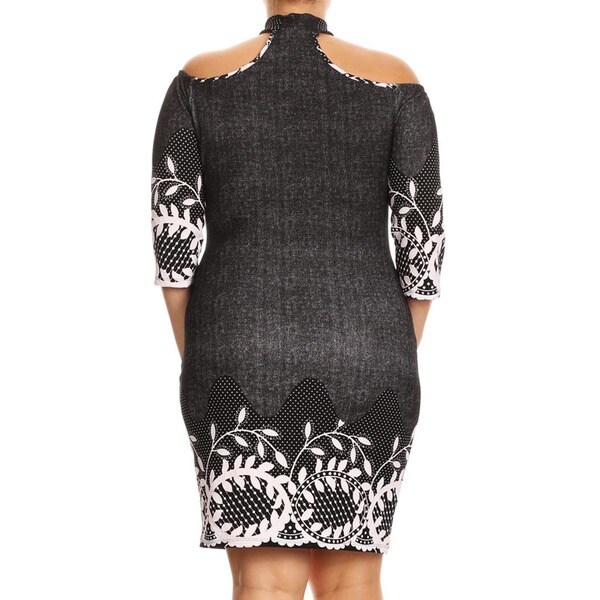 womens denim and lace dress