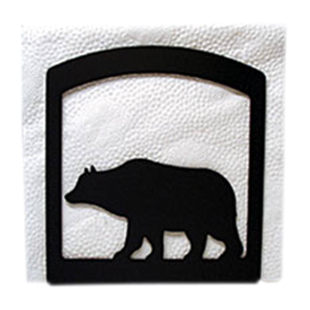Bear Black Metal Napkin Holder