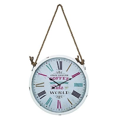 Yosemite Home Decor Wood and Rope Circular Wall Clock
