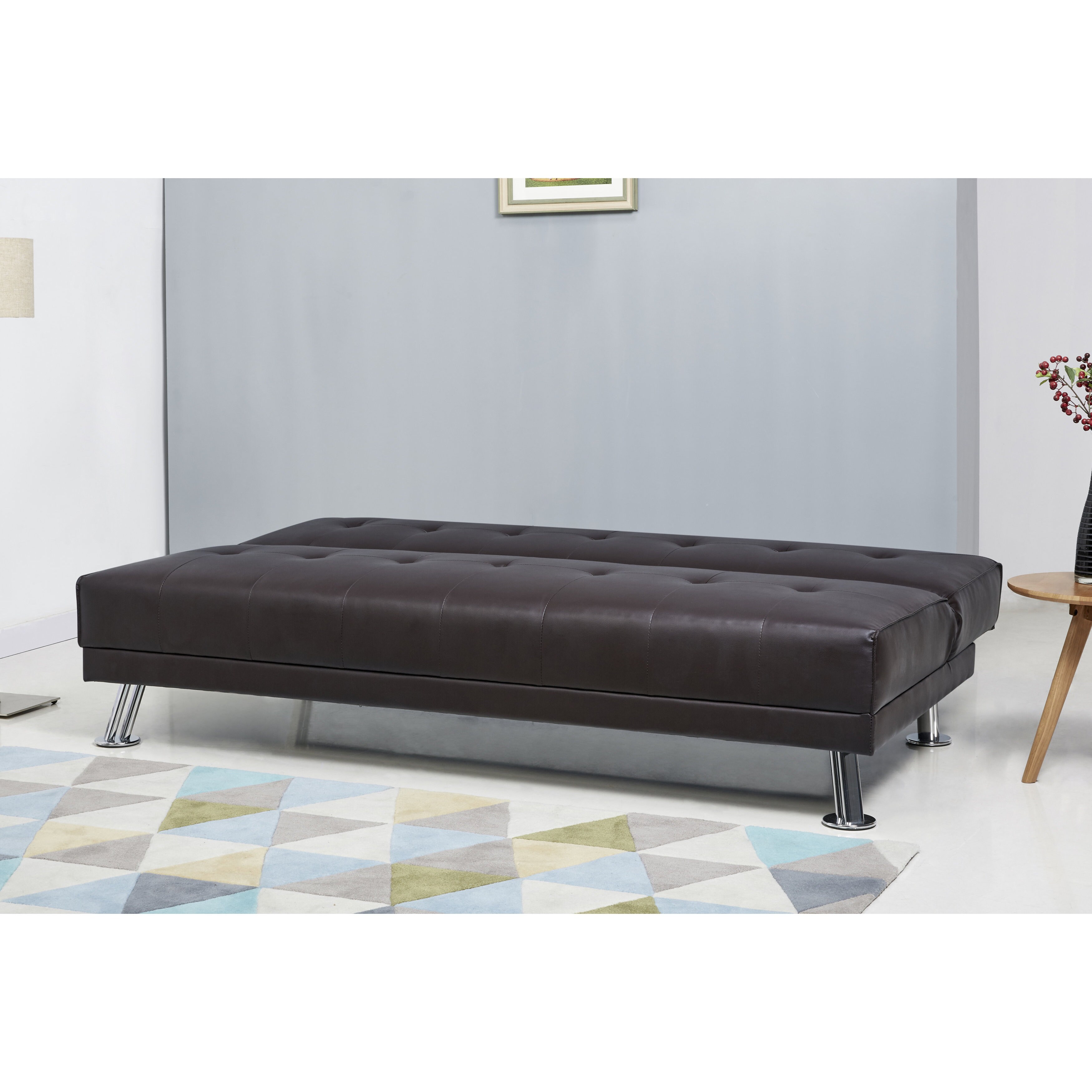 Abbyson Lexi Dark Brown Leather Sofa Bed