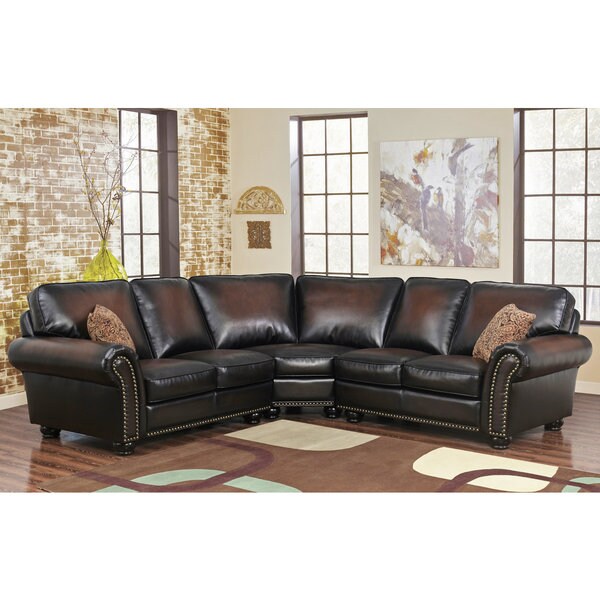 Abbyson Melrose Bonded Leather 3-piece Sectional