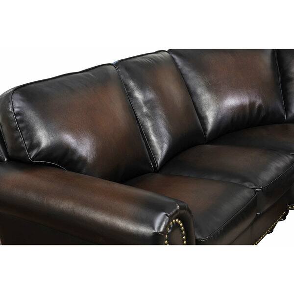 Shop Abbyson Melrose Bonded Leather 3 Piece Sectional On Sale