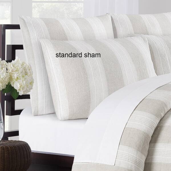 Vintage Stripe Washed Belgian Linen Duvet Cover Set Vintage Stripe Washed Belgian Linen Duvet Cover Set