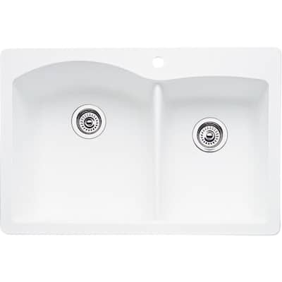 Blanco Diamond Drop In/Undermount Granite Kitchen Sink 440216 White