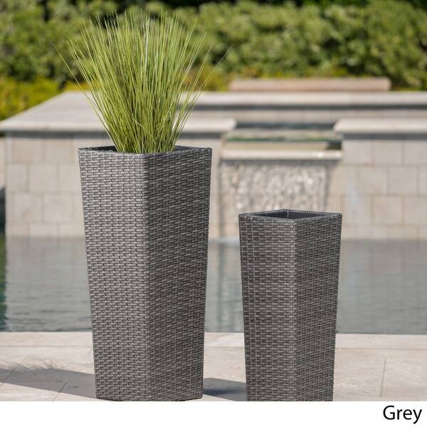 Everest Outdoor Wicker Flower Pot Set Of 2 By Everest Outdoor Wicker Flower Pot Set Of 2 By