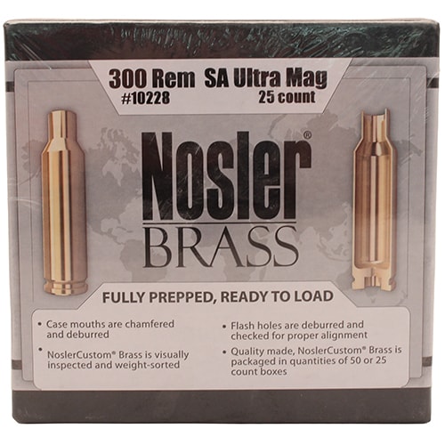 Nosler Custom Reloading Brass 300 Remington Short Action Ultra Magnum , Per 25