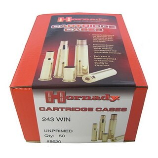 Hornady Unprimed Brass 243 Winchester (Per 50)